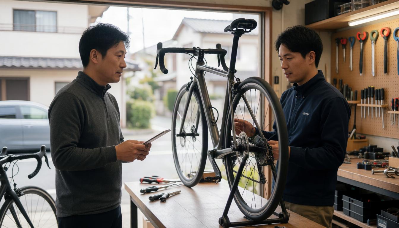 家族の自転車整備
